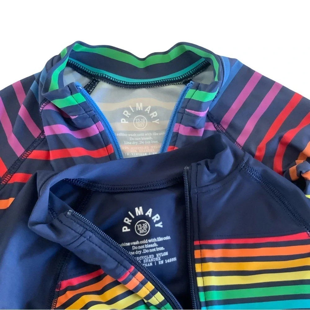 Primary Long Sleeve Rashguard Swimsuit Bundle 12/18M
